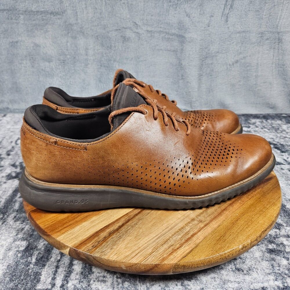 Cole Haan 2.ZeroGrand Lined Laser Wingtip Oxford Brown Leather Mens 10.5M C25351
